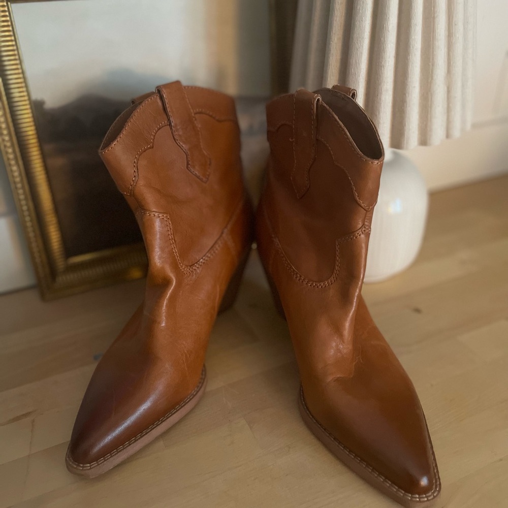 Zodiac Tan Leather Heeled Boots